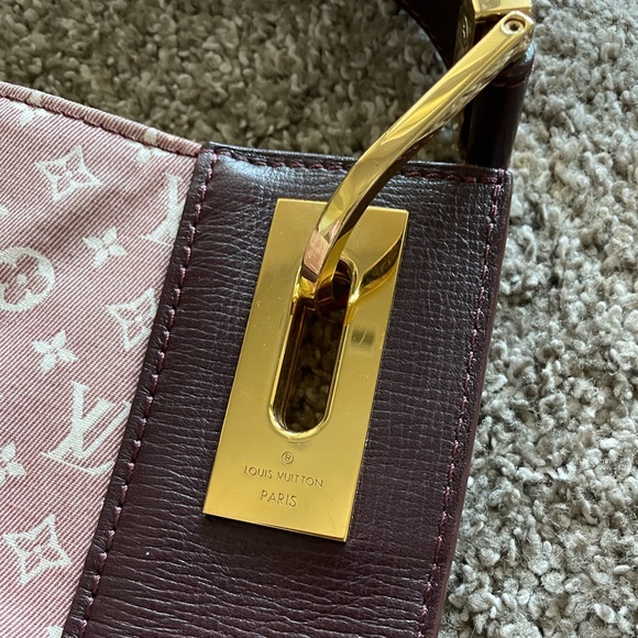 Authentic RARE Vintage Louis Vuitton purse leather trim gold pink/white bucket - Picture 6 of 15